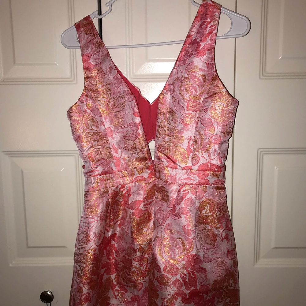 Sans Souci pink floral short dress size small